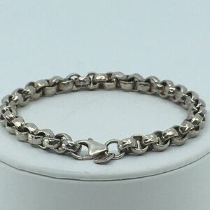 Designer .999 Fine Silver Hammered Texture Round Link Chain Bracelet by Kalevala